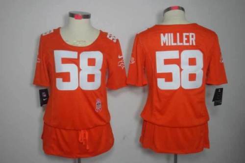 Broncos Women's football jersey MILLER 58 red
