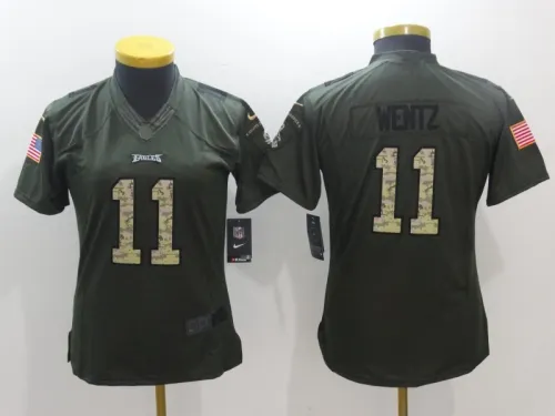 Eagles Women's football jersey WENTZ 11 green