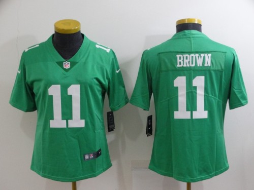 Eagles Women's football jersey BROWN 11 green first generation