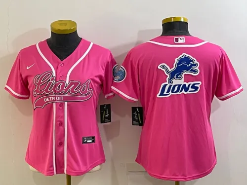 Lions Women's football jersey joint name pink pattern