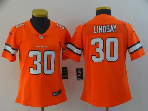 Broncos Women's football jersey LINDSAY 30 red first generation
