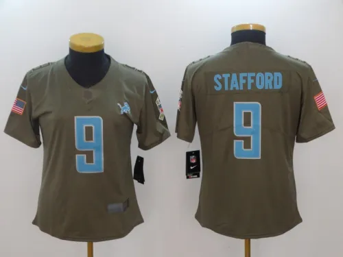 Lions Women's football jersey JTAFFORD 9 brown