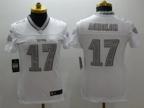 Eagles Women's football jersey AGHOLOR 17 white