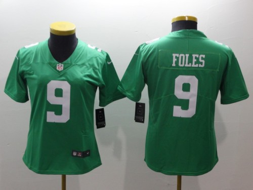 Eagles Women's football jersey FOLES 9 green