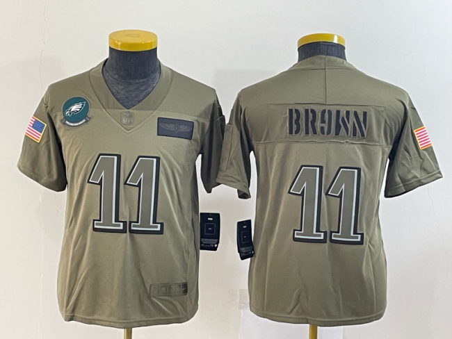 Eagles girls football 2019 jersey BROWN 11 brown