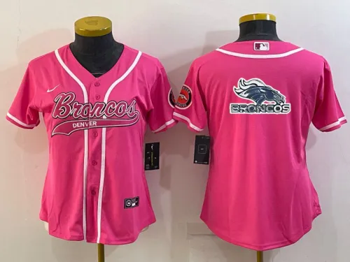 Broncos Women's football jersey pink joint name pattern