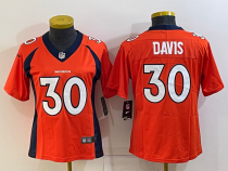 Broncos Girls football jersey DAVIS 30 red fan edition