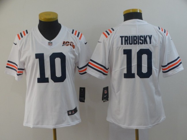 Bears Women's football jersey TRUBISKY 10 100th anniversary new second generation