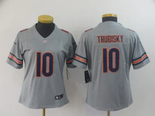 Bears Women's football jersey TRUBISKY 10 reverse second generation