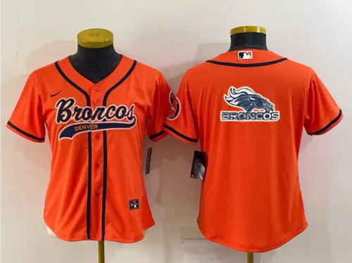 Broncos Girls football jersey red joint name pattern