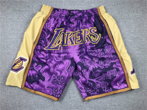 2023 Los Angeles lakers purple basketball shorts