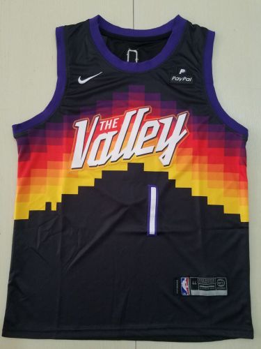 20/21 New Men Phoenix Suns Booker 1 black new city version basketball jersey