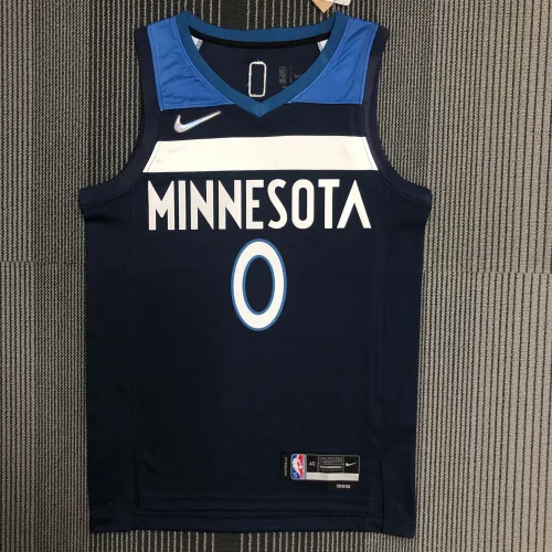 The 75th anniversary Minnesota Timberwolves RUSSELL 0 Navy blue basketball jersey