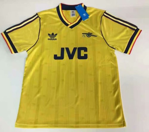 86-88 Adult Arsenal yellow retro soccer jersey football shirt