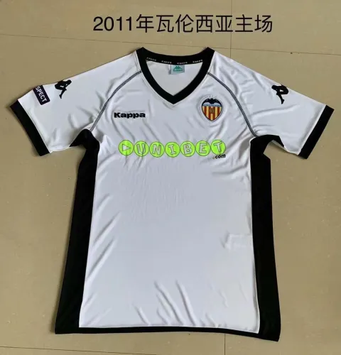Retro 2011 Valencia home white soccer jersey football shirt
