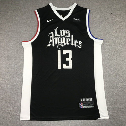 20/21 New Men Los Angeles Clippers George 13 black basketball jersey