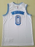 20/21 New Men Los Angeles Lakers Westbrook 0 white city edition basketball jersey