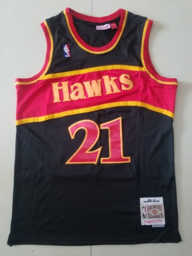 20/21 New Men Atlanta Hawks Wilkins 21 black basketball jersey