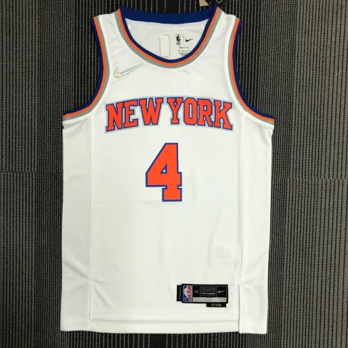 The 75th anniversary New York Knicks 4 Rose white basketball jersey