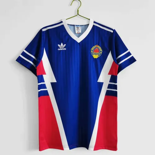 Retro 1990 Yugoslavia home blue red soccer jersey football shirt