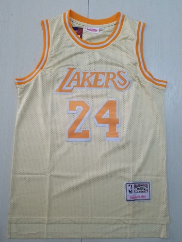 21/22 New Men Los Angeles Lakers Bryant 24 yellow gold version basketball jersey