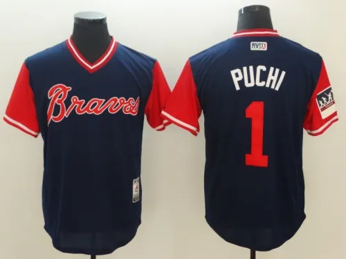 22 Men's Atlanta Braves Puchi 1  MLB Jersey