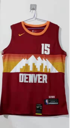 20/21 New Men Denver Nuggets Jokic 15 red city edition basketball jersey