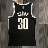 22 Brooklyn Nets Curry 30 black The 75th anniversary basketball jersey