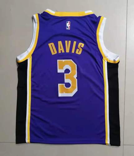 Copy 20/21 New Men Los Angeles Lakers  Davis 3 purple basketball jersey L014#