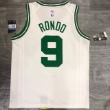 Retro Men Celtics Rondo 9 white basketball jersey
