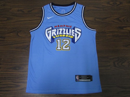 20/21 New Adult Grizzlies Morant 12 blue basketball jersey shirt