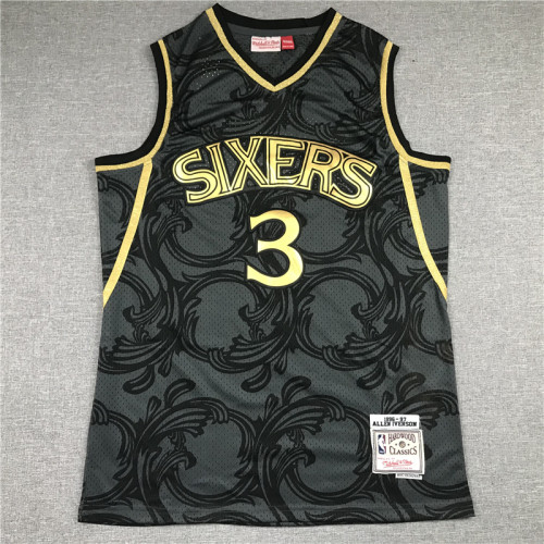 20/21 Adult Philadelphia 76ers iverson 3 black basketball shirt