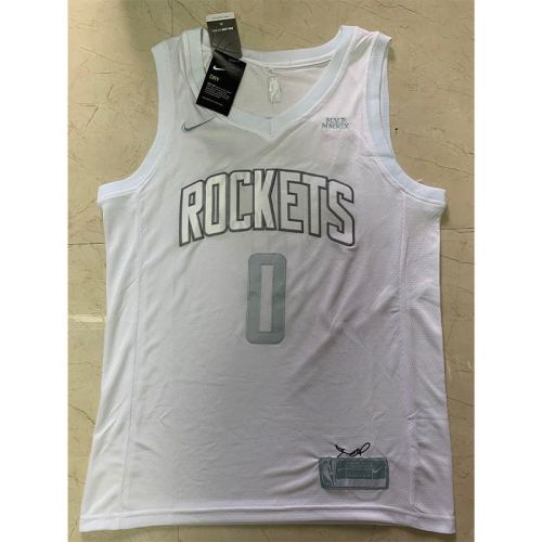 20/21 New Men Rockets Westbrook 0 white basketball jersey shirt