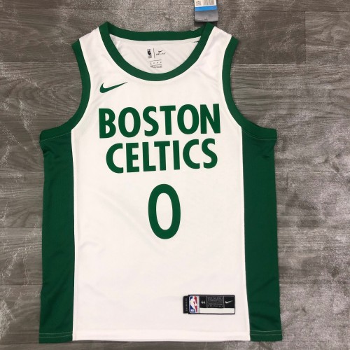 20/21 New Men Celtics Tatum 0 white city version basketball jersey