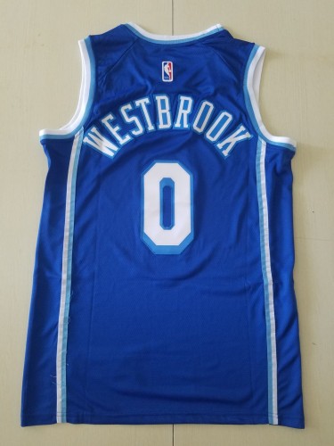 21/22 New Men Los Angeles Lakers Westbrook 0 Latin blue basketball jersey