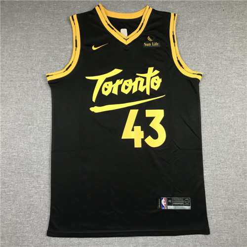 20/21 New Men Toronto Raptors Siakam 43 black basketball jersey
