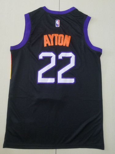 20/21 New Men Phoenix Suns Ayton 22 black city version basketball jersey