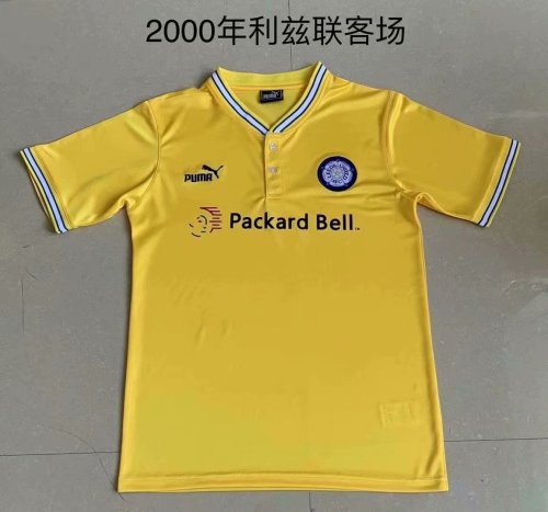 00 Adult Leeds away yellow retro soccer jersey football shirt