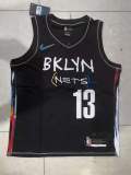 20/21 New Men Brooklyn Nets Harden 13 black city edition basketball jersey shirt L018#