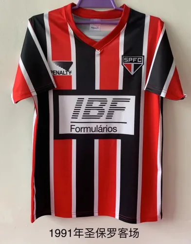 Retro 1991 Sao Paulo away soccer jersey