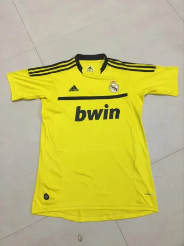 Retro 11-12 RM goalkeeper yellow soccer jersey football shirt