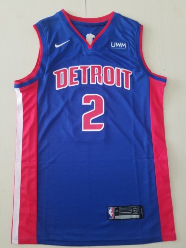 20/21 New Men Detroit Pistons Cunningham 2 blue basketball jersey shirt
