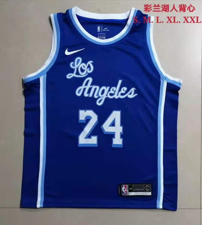 20/21 New Men Los Angeles Lakers Bryant 24 blue basketball jersey L033#