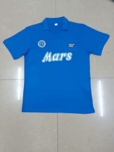 Retro 88-89 Naples blue soccer jersey football shirt