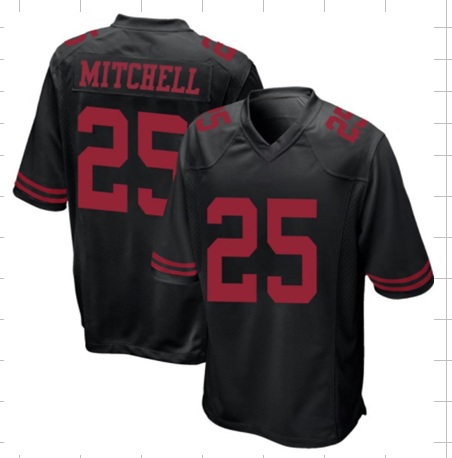 22 New Men 49ers MITCHELL 25 black NFL Jersey