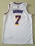 20/21 New Men Los Angeles Lakers Anthony 7 white basketball jersey