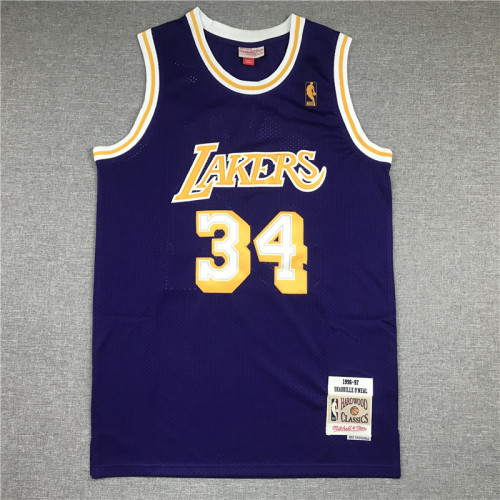 20/21 New Men Los Angeles Lakers O'neal 32 purple basketball jersey