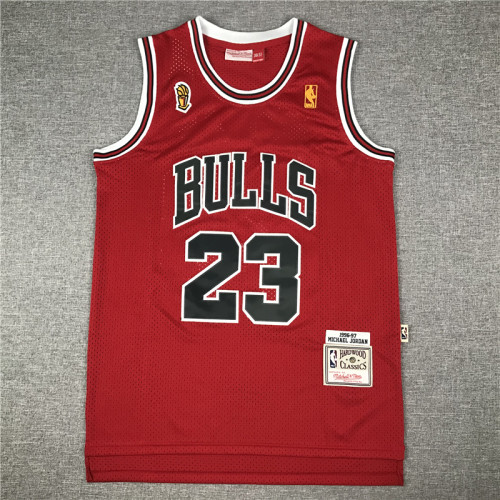 96-97 New Men Chicago Bulls joedan champion edition red basketball jersey 23