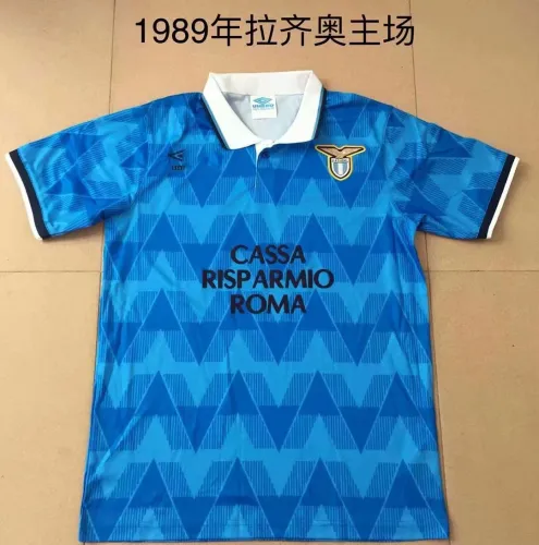 Retro Adult Thai version 1989 Lazio home soccer jersey football shirt