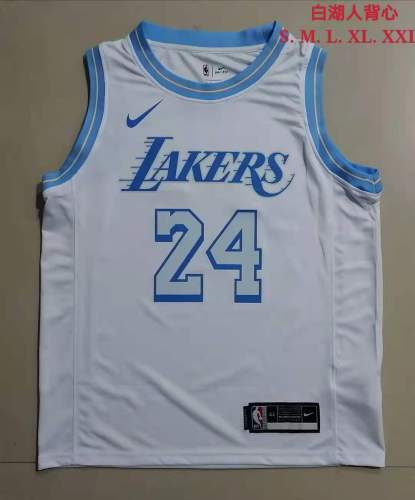 20/21 Men Los Angeles Lakers Bryant 24 white basketball jersey L025#